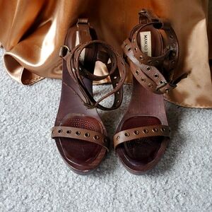 Manolo Blahnik Wrap Ankle Strap High Heeled Sandals